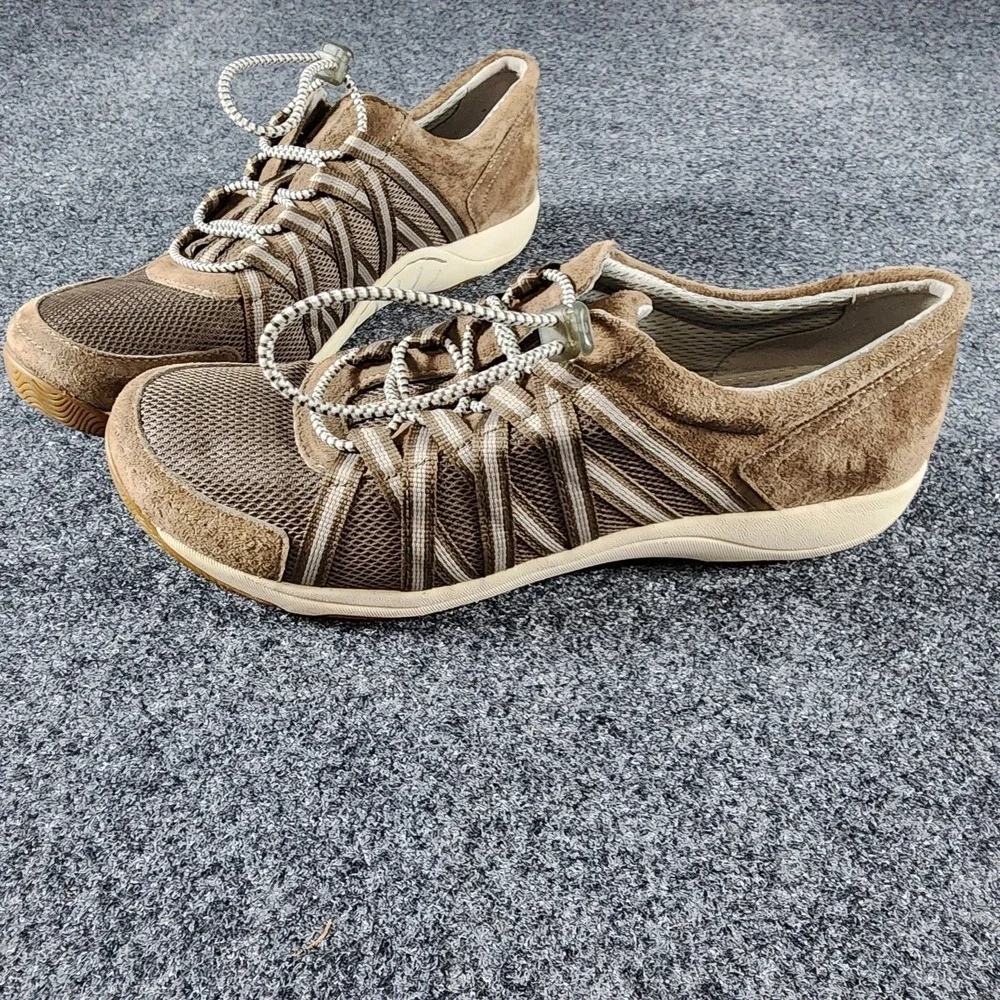 Dansko Honor Mesh Suede Drawcord Sneaker Womens Size EU 40/US 9.5-10 Brown EUC